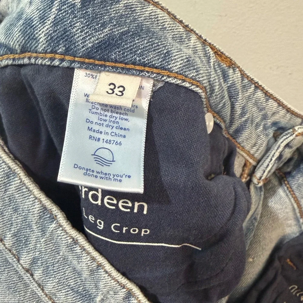 Oliver Logan Aberdeen Wide Leg Crop Jeans Womens 33 Light Blue‎ High Rise Raw